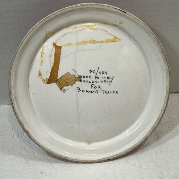 VTG Hand Painted Italian Ceramic Plate Water House Gentleman Art Scene 6" - Picture 4 of 8